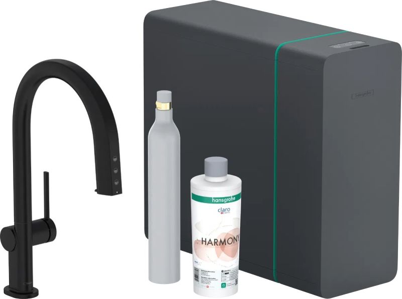 Змішувач для кухні Hansgrohe Aqittura M91 чорний матовий 76806670 під фільтровану воду