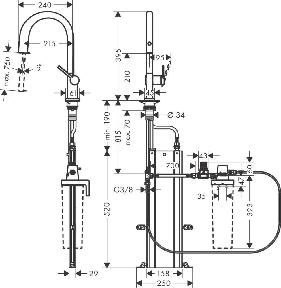 Змішувач для кухні Hansgrohe Aqittura M91 хром 76826000 під фільтровану воду