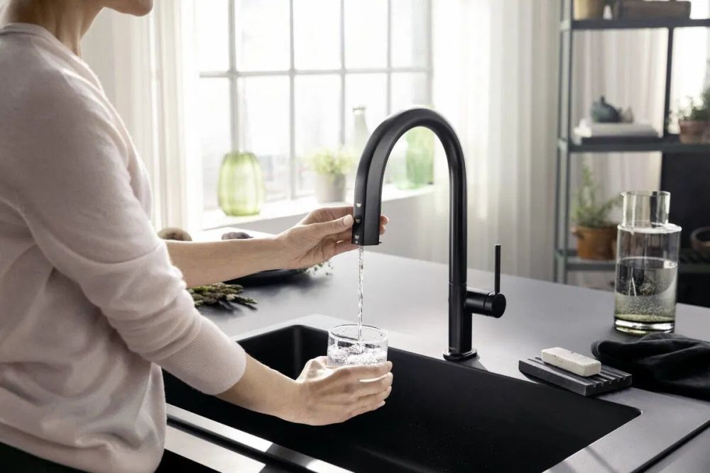 Змішувач для кухні Hansgrohe Aqittura M91 чорний матовий 76836670 під фільтровану воду