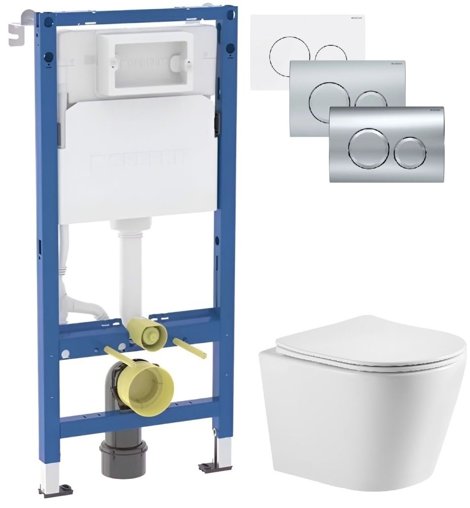 Geberit Duofix 458.103.00.2 з клавішею Delta20 + підвісний унітаз Imprese Dobry Twist c06802203 із сидінням Soft Close