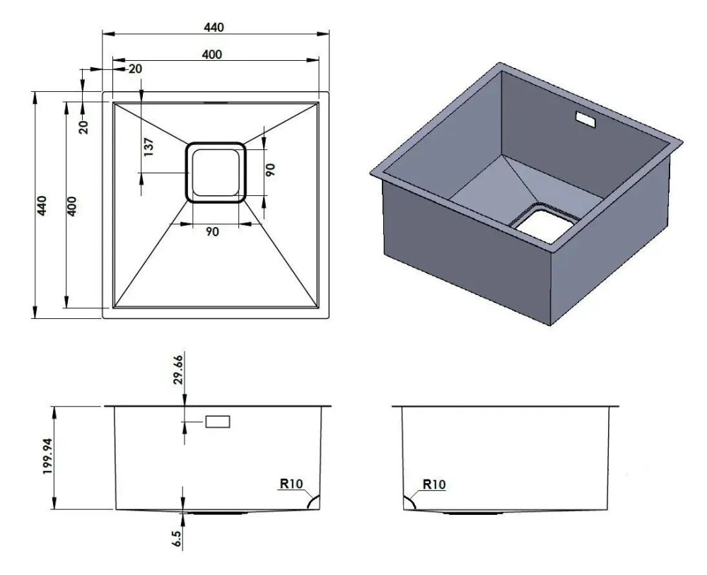 Кухонная мойка Fabiano Quadro медь 8216.401.0895
