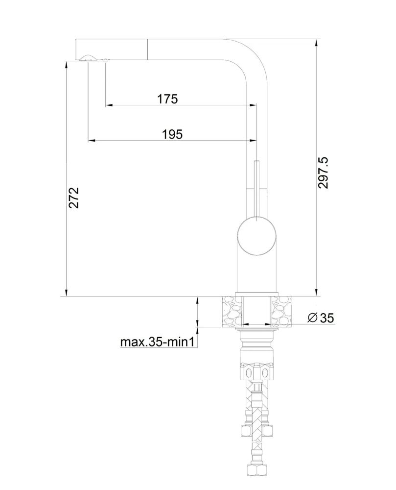 Змішувач для кухні Fabiano Fkm 3112 Ss бежевий/сталь 8231.401.0093 під фільтровану воду