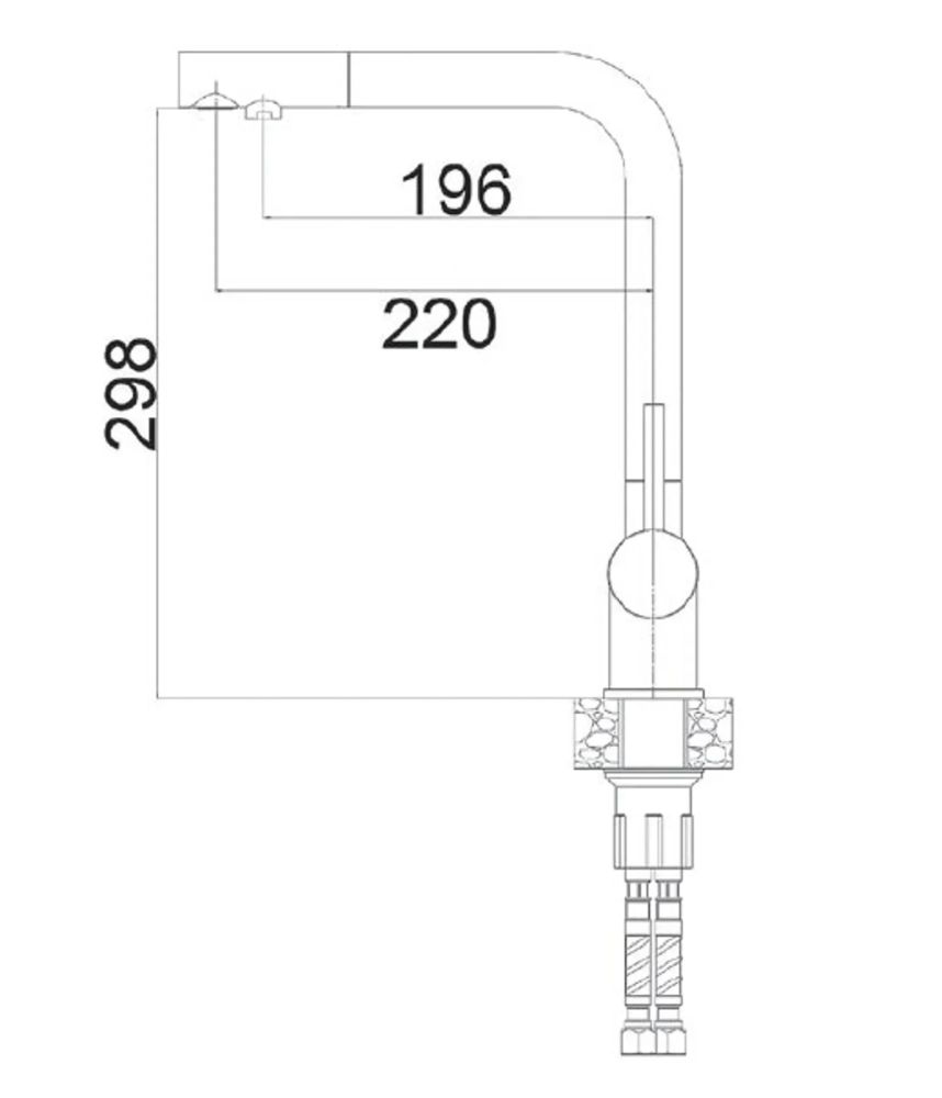 Змішувач для кухні Fabiano Fkm 3140 Ss графіт матовий 8231.401.1115 під фільтровану воду