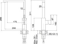 Змішувач для кухні Fabiano Fkm 3123 Ss сталь матова 8231.401.1539 під фільтровану воду