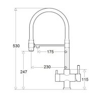 Змішувач для кухні Fabiano Fkm 3143 графіт/чорний 8231.403.1149 під фільтровану воду