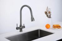 Змішувач для кухні Fabiano Fkm 3122 графіт матовий 8231.403.1150 під фільтровану воду з висувною лійкою
