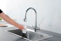 Смеситель для кухни Fabiano Fkm 3122 сталь матовый 8231.403.1151 под фильтрованную воду с выдвижной лейкой