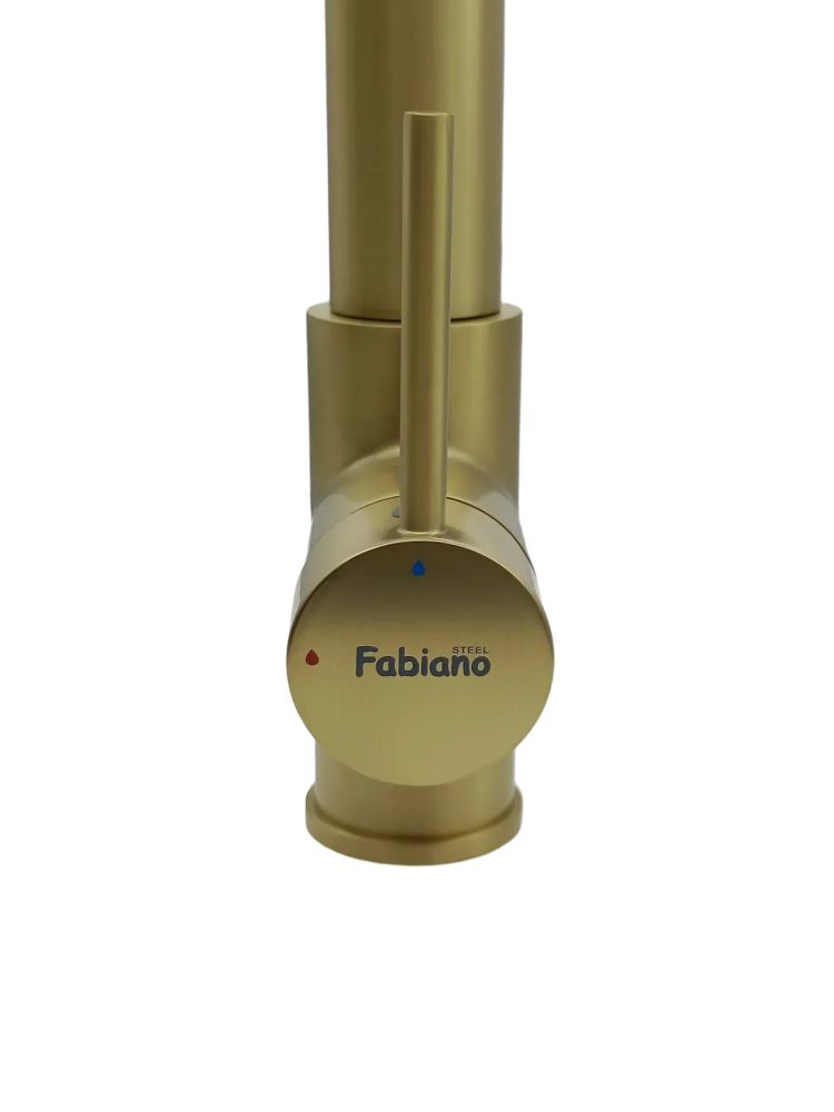 Змішувач для кухні Fabiano Fkm 3128 золото/чорний 8231.403.1910 під фільтровану воду з висувною лійкою