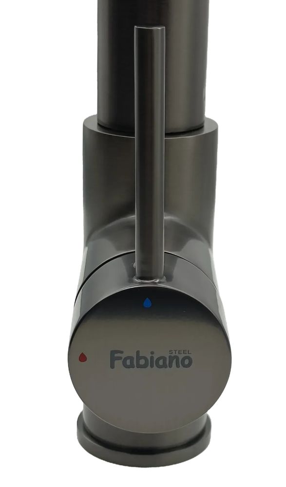 Змішувач для кухні Fabiano Fkm 3128 графіт/чорний 8231.403.1911 під фільтровану воду з висувною лійкою