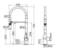 Змішувач для кухні Fabiano Fkm 3129 графіт/чорний 8231.403.1929 під фільтровану воду