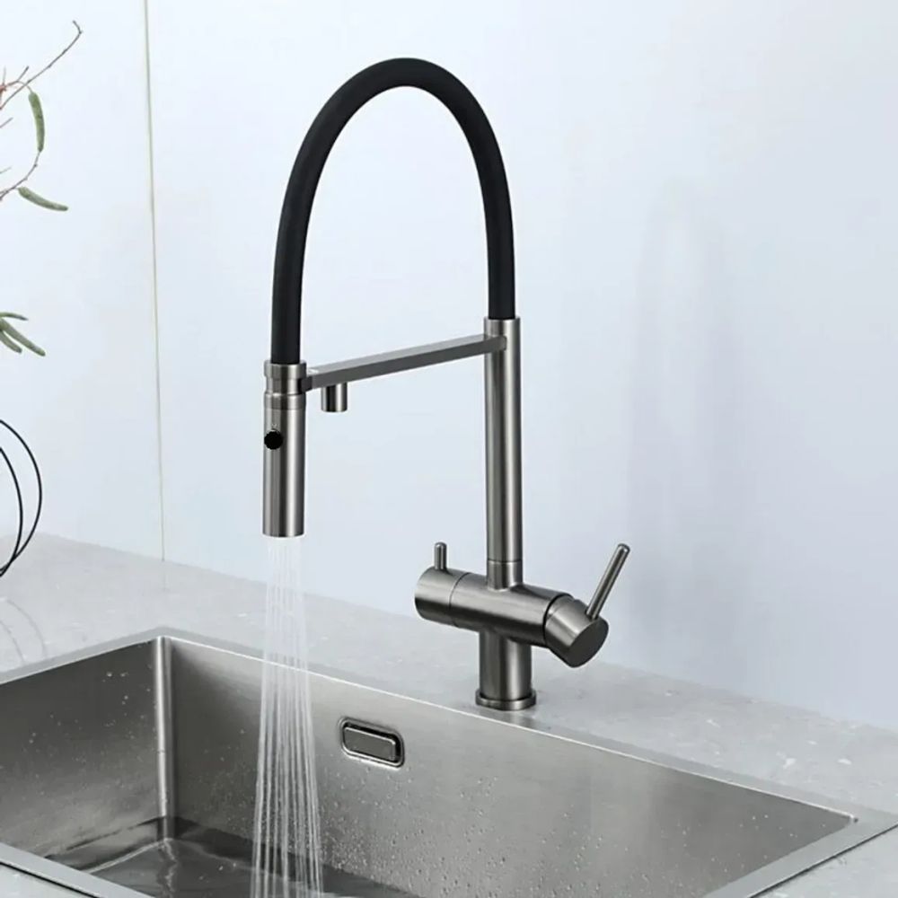 Змішувач для кухні Fabiano Fkm 3130 графіт/чорний 8231.403.1930 під фільтровану воду