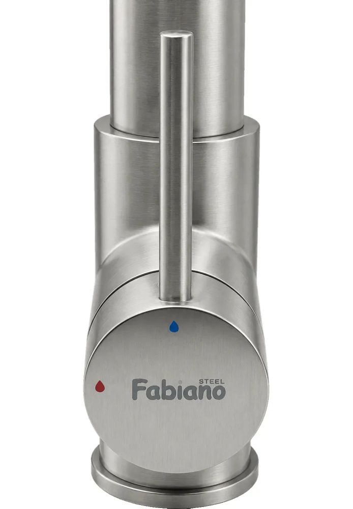 Змішувач для кухні Fabiano Fkm 3128 сталь/чорний 8231.403.1937 під фільтровану воду з висувною лійкою