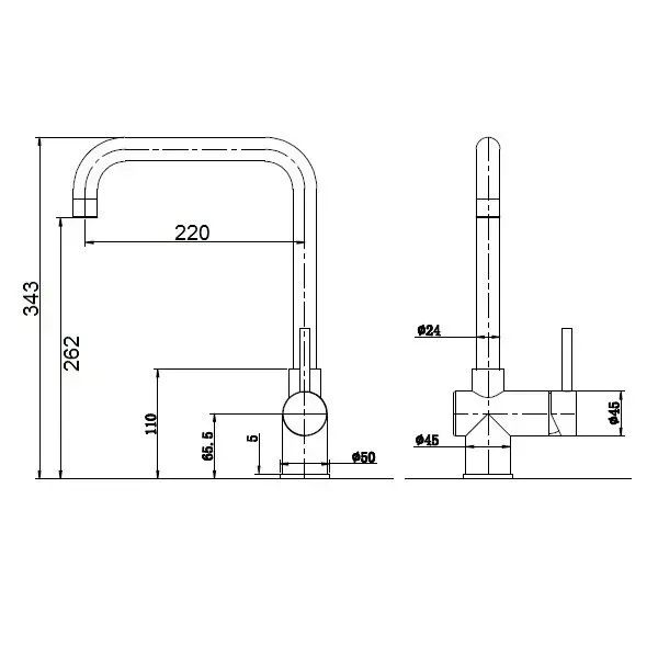 Смеситель для кухни Fabiano Fkm 32 Ss сталь матовая 8232.401.0498