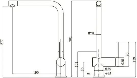 Змішувач для кухні Fabiano Fkm 55 Ss бежевий/сталь 8232.401.0796