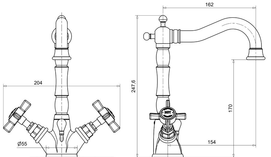 Змішувач для раковини Bugnatese Princeton бронза PRIBR834