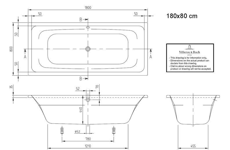 Ванна акрилова Villeroy & Boch Targa Style 180x80 UBA180FRA2V-01