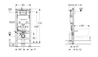 Інсталяція для унітазу Geberit Duofix Basic 458.133.21.3 з кнопкою Delta 01 хром глянсовий