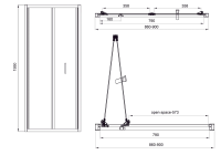 Душові двері Koller Pool Line Pro 90 см (Профіль - чорний, скло - прозоре) 1538172445