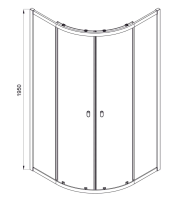Душова кабіна Koller Pool Line Arc 90х90 (Профіль - чорний, скло - grape) 1440652504