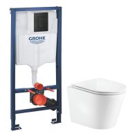 Інсталяція Grohe Solido 3 в 1 з чорною матовою клавішею 388112430 + підвісний унітаз Koller Pool Orion Tornado 3.0 OR-0515-RQ3 із сидінням Soft Close