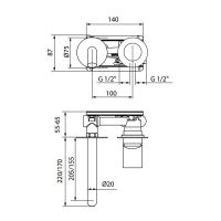 Смеситель для раковины GRB Cool PVD золото брашированное 90017488