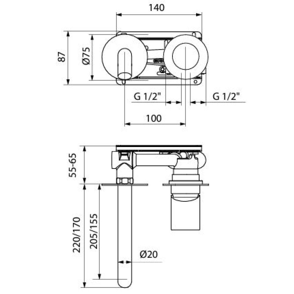 Змішувач для раковини GRB Cool PVD чорний матовий 90534492