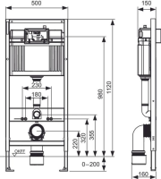 Инсталляция для унитаза TECE Base 9400406 с клавишей