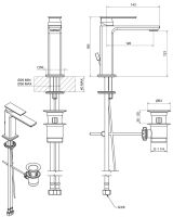 Змішувач для раковини Bugnatese Atelier PVD мідь ATEPR9413