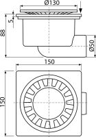 Трап для душу AlcaPlast APV15 з решіткою