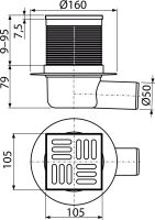 Трап для душу AlcaPlast APV1 з решіткою