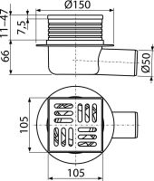 Трап для душу AlcaPlast APV26 з решіткою