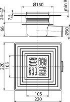 Трап для душу AlcaPlast APV26C з решіткою