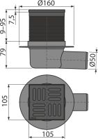 Трап для душу AlcaPlast APV31Black з решіткою