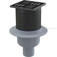 Трап для душу AlcaPlast APV32Black з решіткою