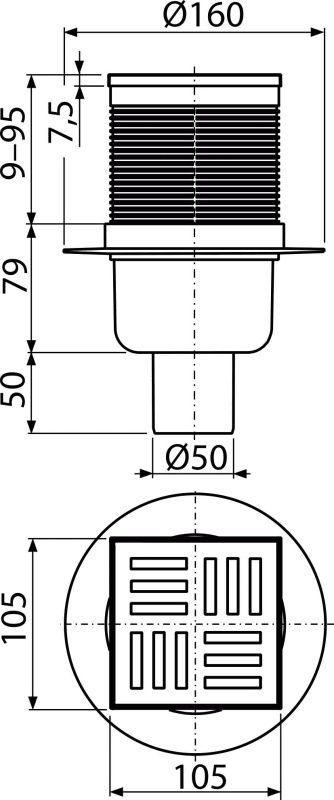 Трап для душу AlcaPlast APV6111 з решіткою
