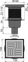 Трап для душу AlcaPlast APV6411 з решіткою