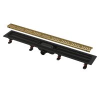 Душовий канал AlcaPlast APZ10BLACK-950BRASS з решіткою