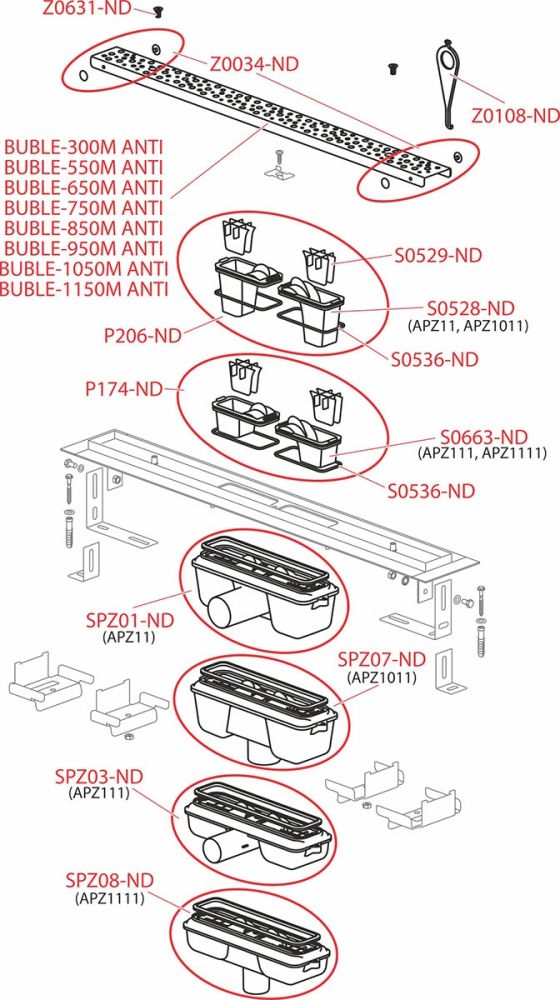 Душовий канал AlcaPlast APZ11-1150 Antivandal з решіткою