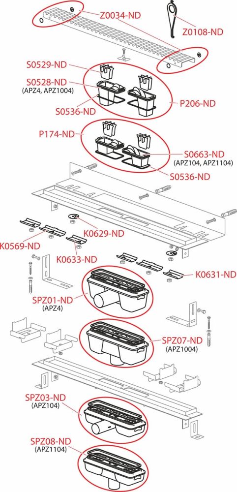 Душовий канал AlcaPlast APZ1104-750 без решітки
