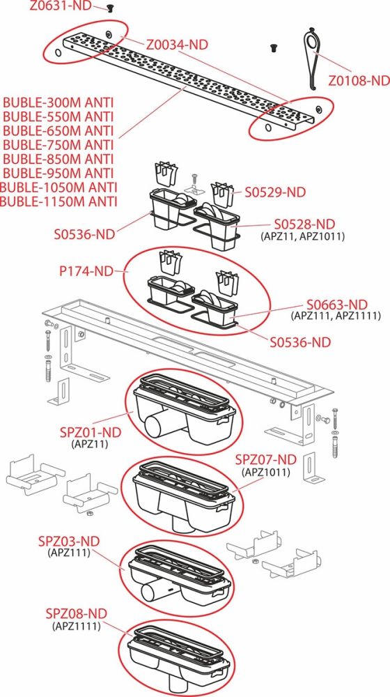 Душовий канал AlcaPlast APZ111-650 Antivandal з решіткою
