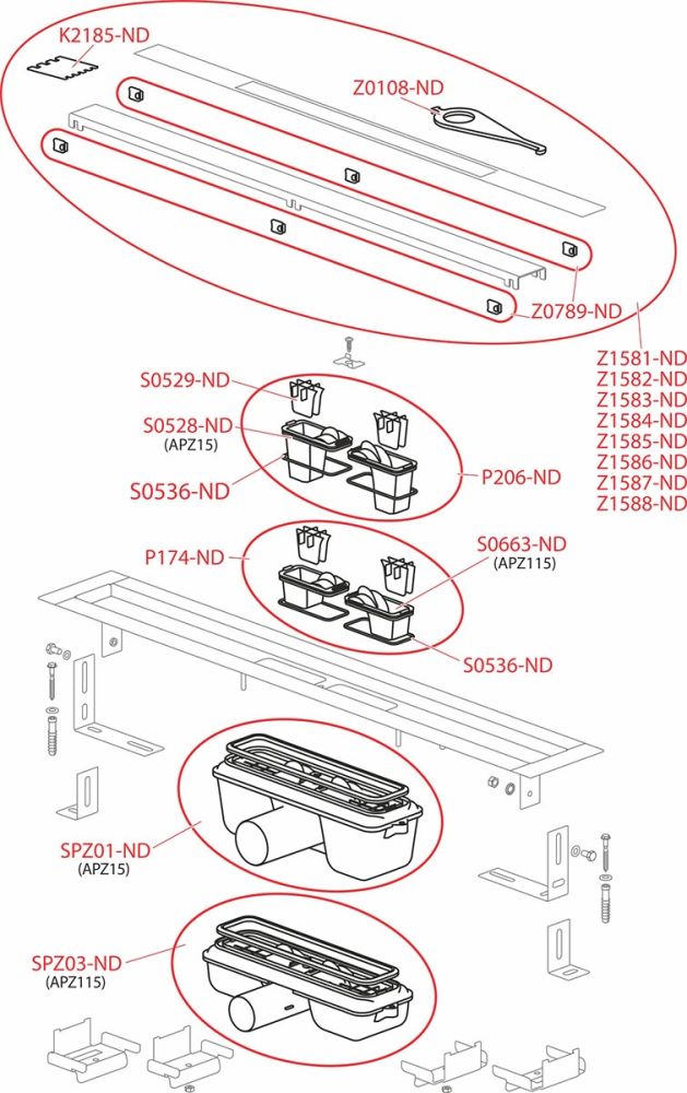 Душовий канал AlcaPlast APZ115-550 з решіткою під плитку