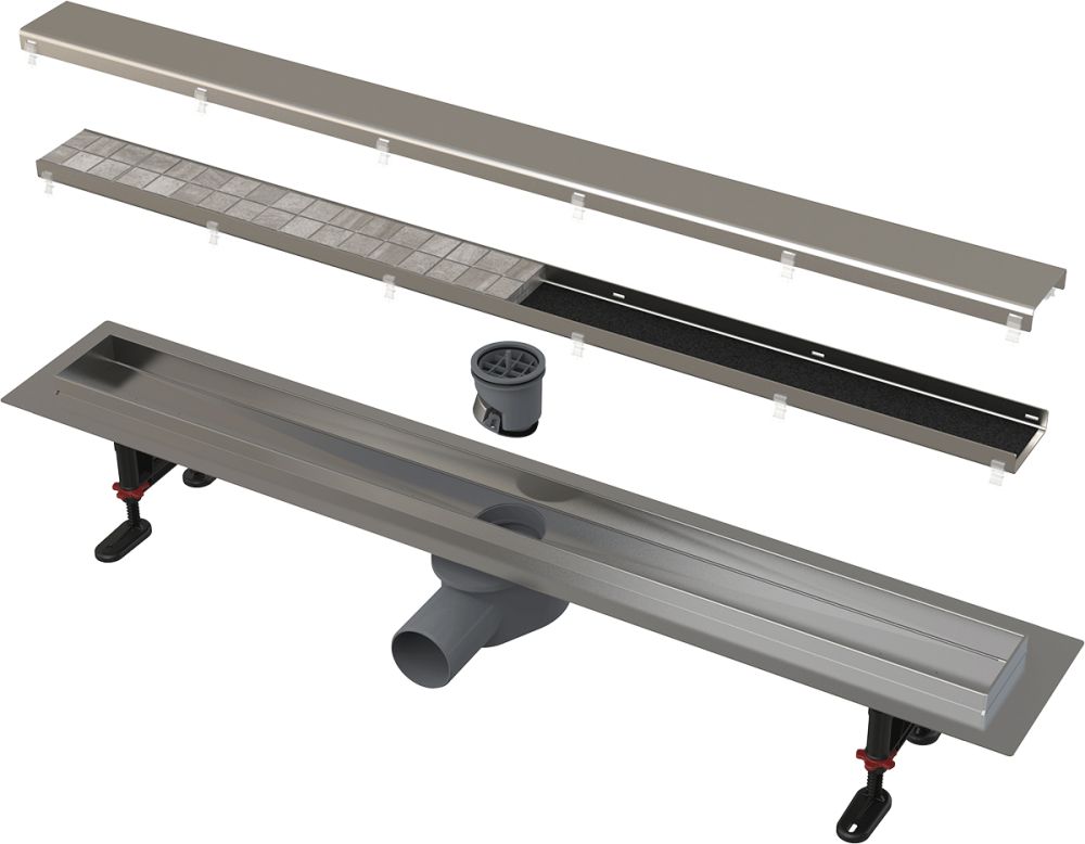 Душовий канал AlcaPlast APZ13-DOUBLE9-750 з решіткою під плитку