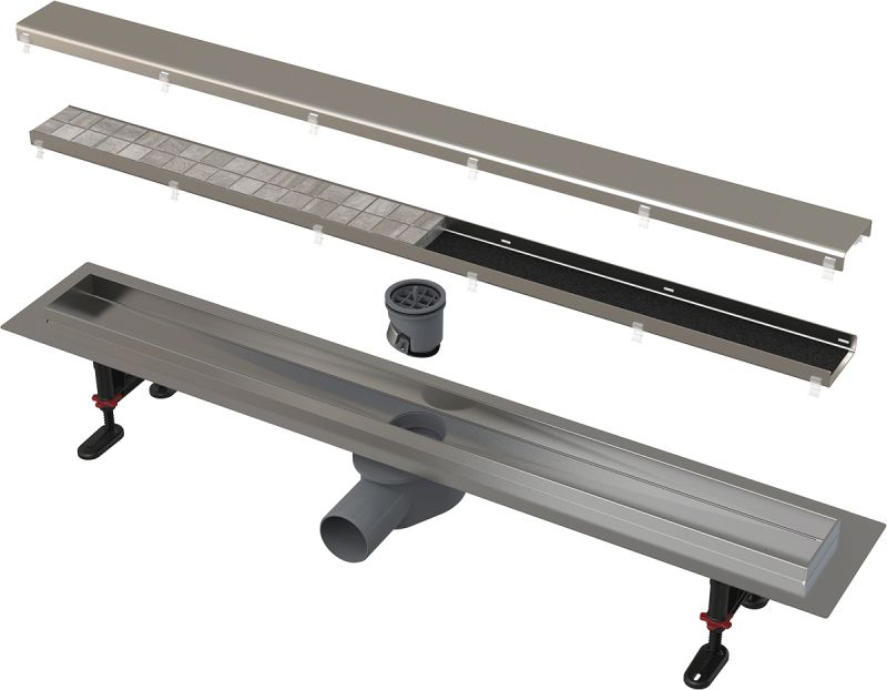 Душовий канал AlcaPlast APZ13-DOUBLE9-750 з решіткою під плитку