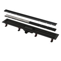 Душевой канал AlcaPlast APZ19BLACK-650 с решеткой под плитку