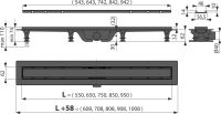 Душевой канал AlcaPlast APZ19BLACK-850 с решеткой под плитку