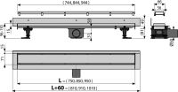 Душовий канал AlcaPlast APZ23-DOUBLE9-850 з решіткою під плитку