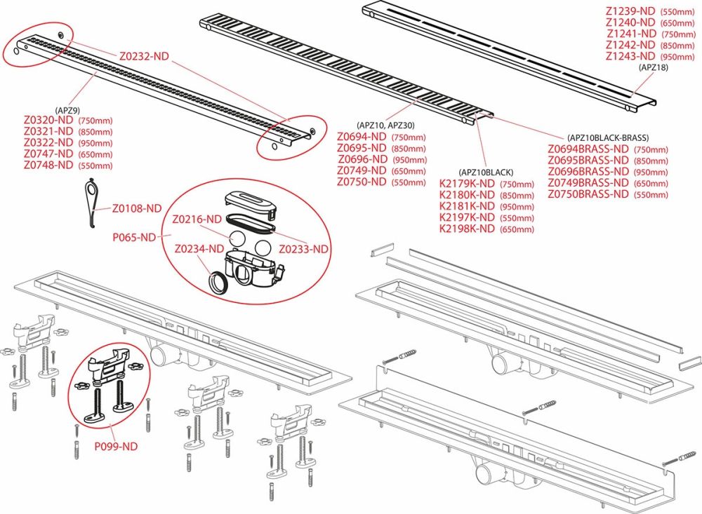Душовий канал AlcaPlast APZ30-850 з решіткою