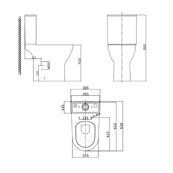 Унітаз підлоговий Imprese VYSKOV Rimless c06206703 з бачком і сидінням Slow-closing