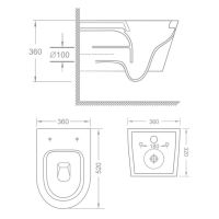 Унитаз подвесной Imprese VLTAVA графит матовый c06309615 с сиденьем Slow-closing