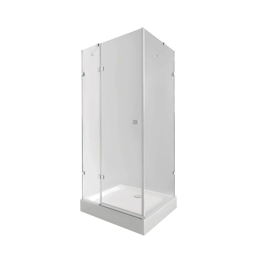 Душова кабіна Qtap Capricorn 100x100 (профіль - хром, скло - прозоре) CAPCRM1011SC6SET з піддоном